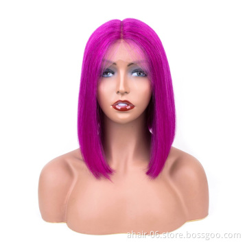 wholesale 100% human virgin yellow purple hair brazilian short wig brazilian hair price in nigeria